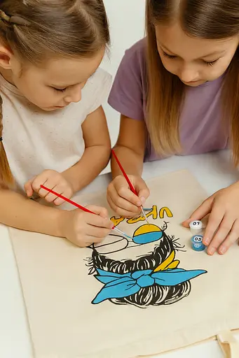 Набір екосумка-розмальовка „Ukraine“ бавовна 220 г/м2 38х42см ROSA Talent [CD]