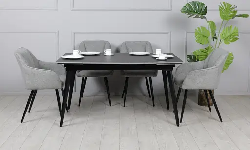 Стол Люкс черный мат 1400/2000х900х760 черные ноги - фото 14