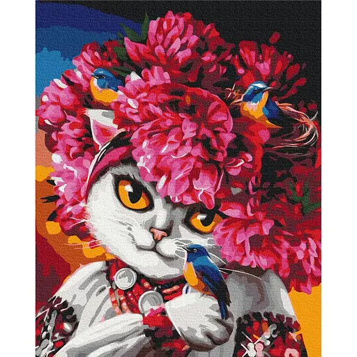 Картина по номерам Цветущая кошка Марианна Пащук Brushme 40x50 см разноцветная 000276998