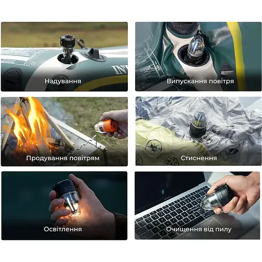 Насос-ліхтар кемпінговий Flextail Max Pump 3, помаранчевий - фото 9