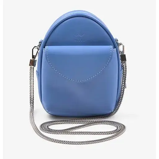 Шкіряна жіноча міні-сумка Kroha блакитний краст - фото 1