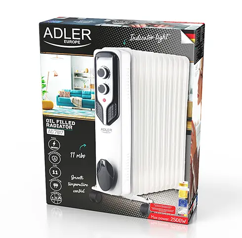 Масляний обігрівач Adler AD 7817 (11 ребер) - фото 10