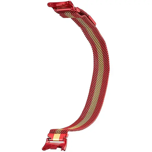 Ремешок Миланская Петля Mi Band 8/9/10 Красный/Gold (26) - фото 1