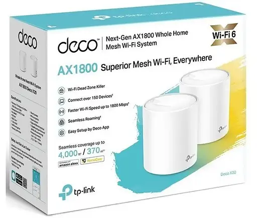 Wi-Fi система TP-LINK DECO X20 2-pack - набір із 2 роутерів - фото 3