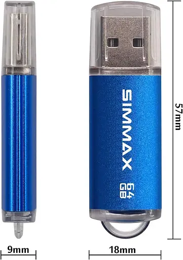 SIMMAX Флеш-накопичувач 64GB 3 Pack 64GB USB 2.0 Flash Drive Ftmb Drive Pen Drive (64GB Рожевий Синій Зелений) - фото 3
