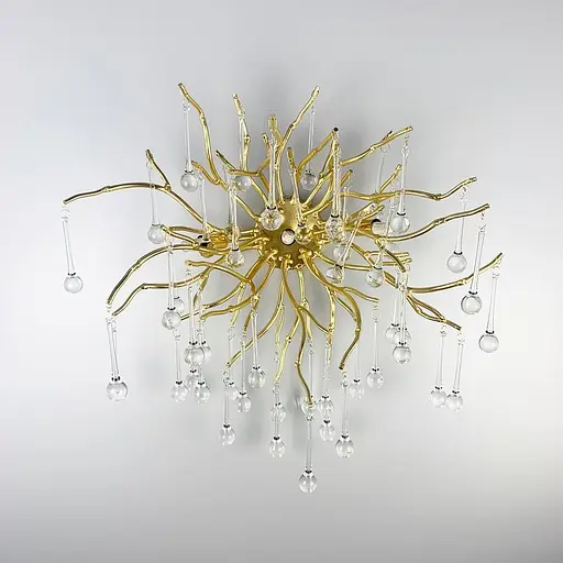 Витончене бра в золотистому корпусі Line F W 115B/3 GD+CL - фото 5