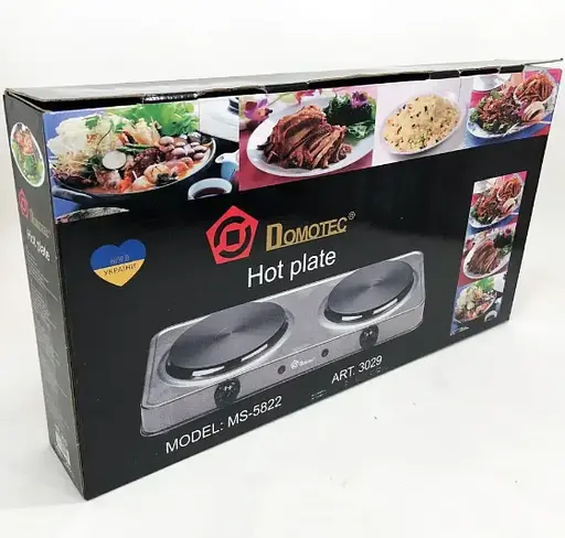 Электроплита Domotec MS-5822 — дисковая настольная плита на 2 конфорки, 2000 Вт - фото 8