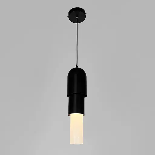 Підвісний світильник з чорним металевим та скляним плафном | Line F | Арт. AA463/1 BK - фото 1