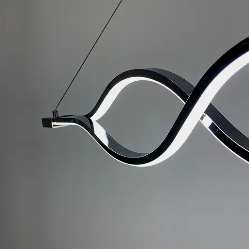 Сучасна срібна люстра Waterlines у двох розмірах Line.F Довжина 120 см - фото 6