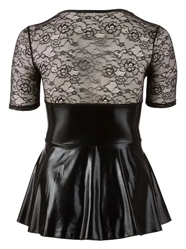 Міні-сукня Cottelli Collection Vinyl Lack Wetlook Latex 3XL чорний - фото 5