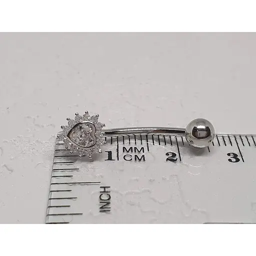 Серебряная серьга для пирсинга пупка Silvex 925 с фианитами. ПР2Ф/023 - фото 3