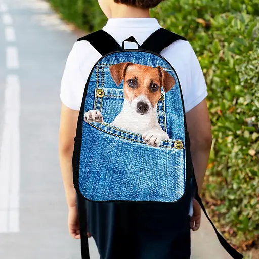 Рюкзак детский с собакой 34х27 см, ранец городской для мальчика, девочки (00475)