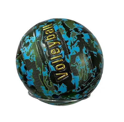 Волейбольний м'яч з принтом MEIDA M500-14 м'яч для ігор та тренувань матеріал ТПУ 5 розмір Блакитний із золотом - фото 5