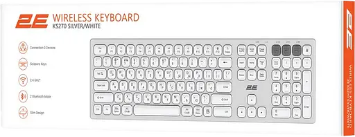Клавиатура беспроводная 2E KS270 Silver/White (2E-KS270WBWH_UA)
