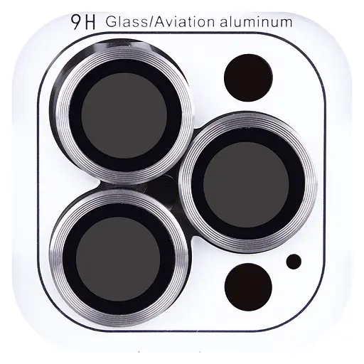 Защитное стекло Epik Metal Classic на камеру в упаковке для Apple iPhone 16 Pro 6.3/16 Pro Max 6.9 Серый/Titanium Gray - фото 3