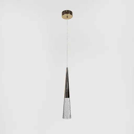 Подвес золотой с прозрачным элементом с эффектом пузырьков воды Line F | Ст. A264-60*360 AB - фото 1