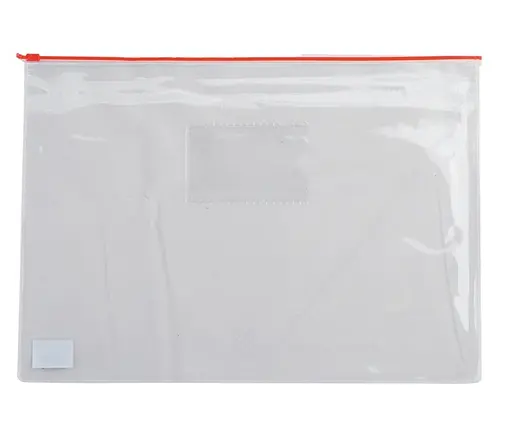 Папка-конверт на молнии zip-lock, А4, BM.3946-99 BUROMAX глянцевый прозрачный пластик, цветная (4823078953377) Червоний - фото 1