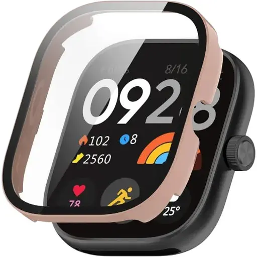 Чохол-накладка DK для Xiaomi Redmi Watch 4 Пластик Gloss Glass Full Cover (pink)