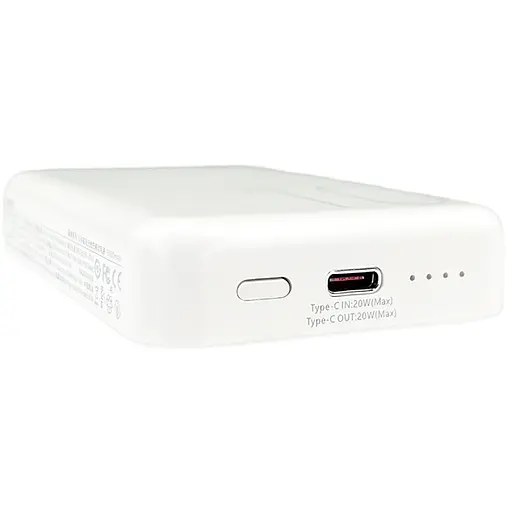 Павербанк Remax RPP-65 / 10000 мАг / до 20 Вт / USB-C + MagSafe / PD+QC / Білий - фото 5