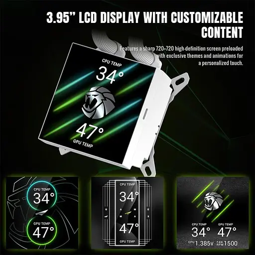 СВО GameMax Glacier 360 LCD White (GLACIER 360 LCD WH) - фото 8