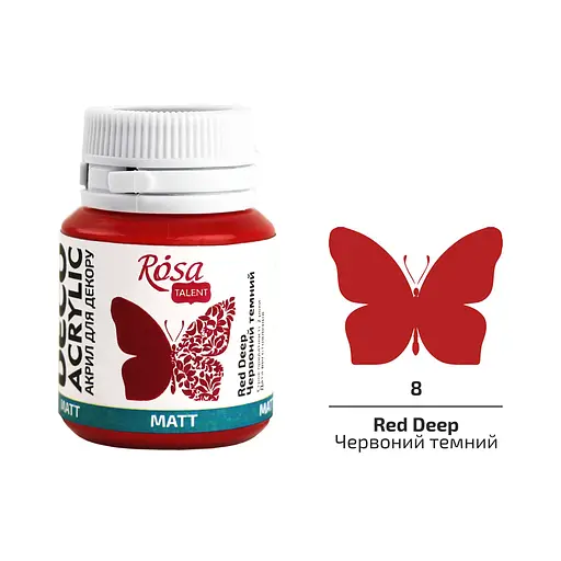 Акрил для декору Червоний темний (08) матовий 20 мл Rosa Talent - фото 1