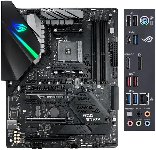 Материнская плата ASUS ROG STRIX B450-E Gaming (ROG Strix B450-E Gaming) (Socket AM4, AMD B450, ATX) Б/у - фото 1
