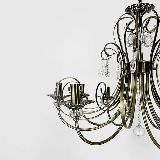 Бронзова люстра-підсвічник на 8 ламп у корпусі Ø 70 см | Арт. 6349/8 | Line F - фото 3