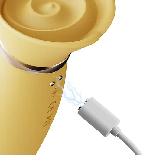 Вібратор-кролик Zalo Rose Rabbit Thruster 25 см (жовтий) - фото 18