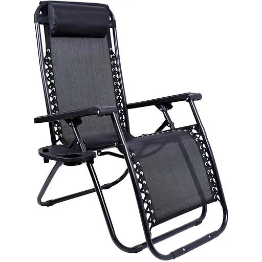 Розкладне садове крісло шезлонг Orion Black - фото 1