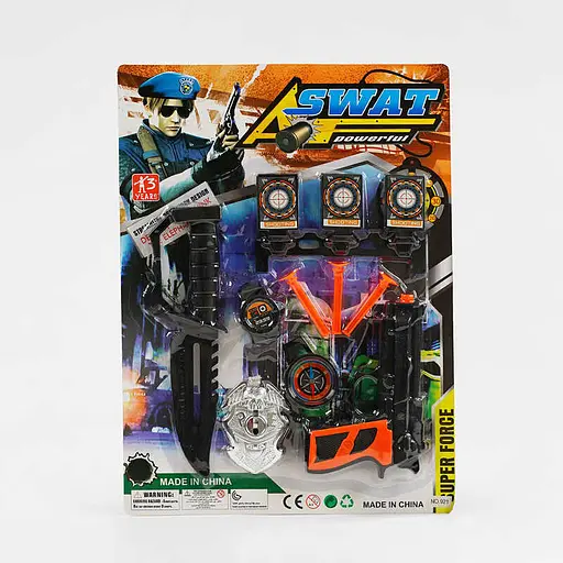 Військовий набір, зброя, патрони на присосці, аксесуари