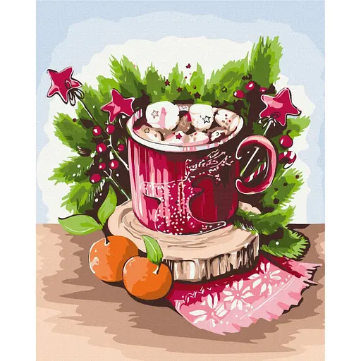 Картина по номерам "Маршмелоу в чашке" Brushme BS52744, 40х50 см - фото 1