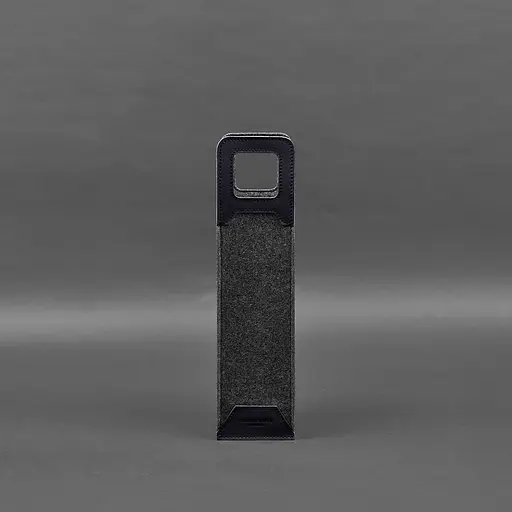 Чехол для вина BlankNote Краст 1.0 из фетра с кожаными вставками синий  - фото 5