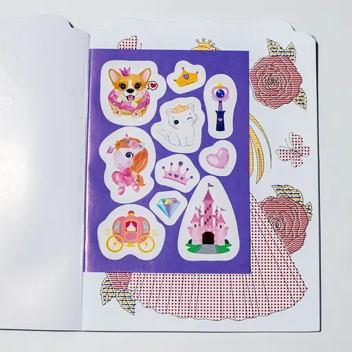 Водная раскраска "Принцессы" Ранок 10171025, 8 страниц, 22 наклейки - фото 6