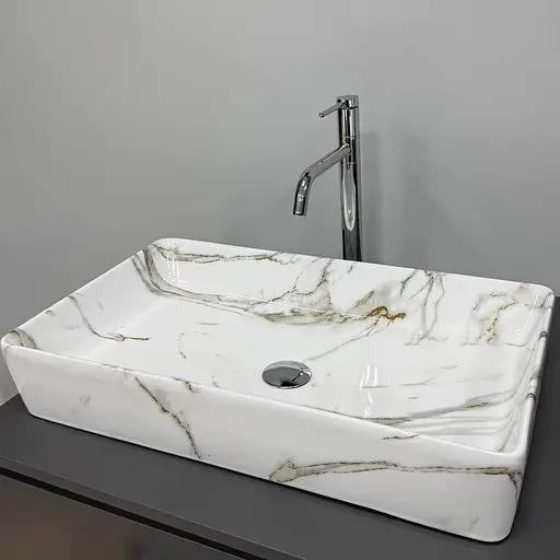 Умивальник VBI Triest lava накладний VBI-012715, Мармур - фото 6