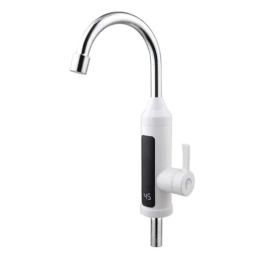 Проточный водонагреватель для кухни поворотный излив датчик температуры 3,3 кВт белый Wezer SDR-A11T - фото 1