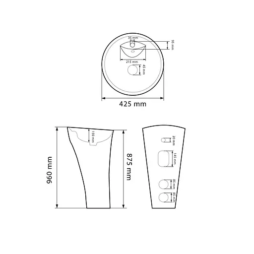 Умивальник VBI Andora white підлоговий VBI-019011, Білий - фото 5