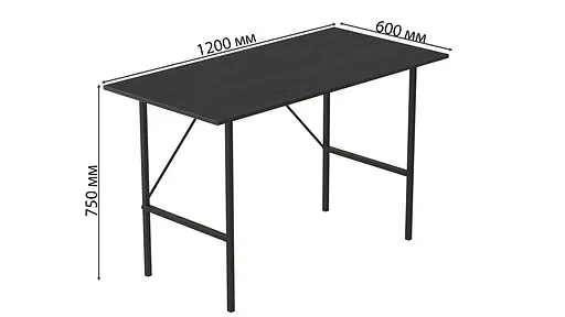 Стіл письмовий Line Тайм Ferrum-decor 750x1200x600 Чорний метал ДСП Сосна Кембра 16 мм (FRD-104887) - фото 4