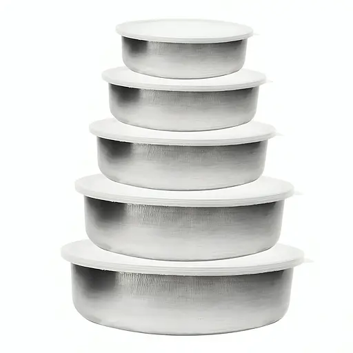 Набор контейнеров емкостей для еды из нержавеющей стали с крышками 5 шт., Kitchen Master Серебристый 86872 - фото 1