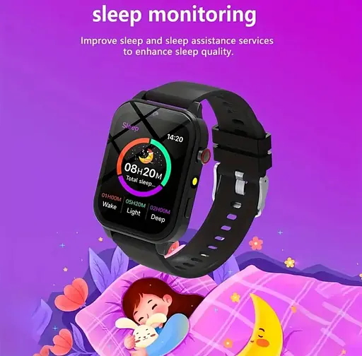 Детские умные часы с камерой, играми, мониторингом сна, шагомером, будильником, фонариком и др. Черные - фото 6