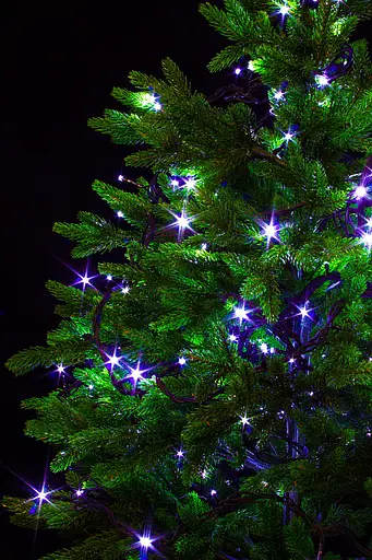 Гірлянда світлодіодна нитка на ялинку Біла 35м. 500 LED від мережі чорний провід - фото 3