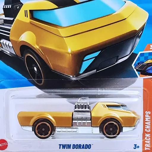 Базовая машинка Hot Wheels Track Champs Champions Des Circuits Twin Dorado желтая (5785) HYW49-N522 - фото 2