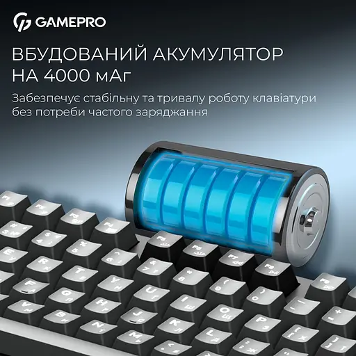 Клавіатура GamePro Asgard Ragnar Keychron Super Red Switch Wireless/Bluetooth/USB Black бездротова (MK285BK) - фото 5