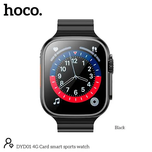 Smart Sports Watch Hoco 4G Card DYD01 BT4.2, Nano Sim, 1.96" - фото 2