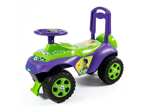 Автомобіль для прогулянок - толокар з музичним кермом Doloni Toys фіолетово-зелений - фото 1