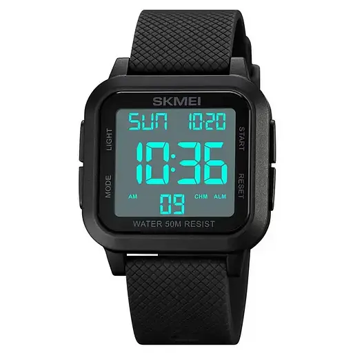Чоловічий наручний годинник Skmei 1894 (Чорний з білим циферблатом) - фото 2