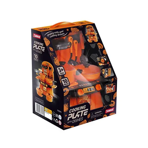 Ігровий набір Кухонна плита "Cooking Plate with Dishes" ЮНІКА 71771 10 предметів - фото 1