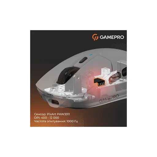Мишка GamePro Genesis Airmaster Wireless/Bluetooth/USB White (GM167W) - фото 12