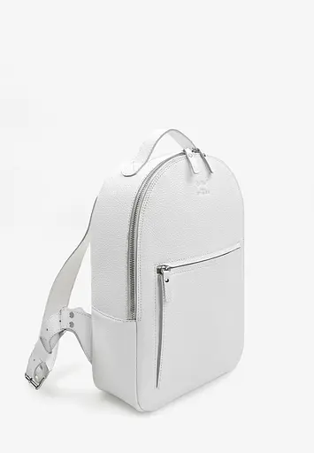 Шкіряний рюкзак Groove M білий зернистий - фото 3