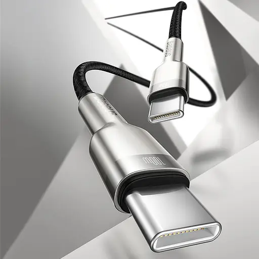 Дата кабель Baseus Cafule Series Metal Type-C to Type-C 100W (1m) (CATJK-C) Чорний - фото 5
