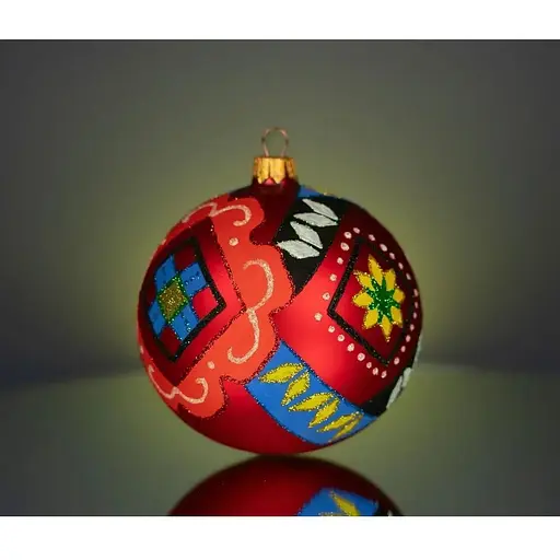 Набір ялинкових прикрас Різдвяні історії Код нації: Гуцульщина 3 кулі скло (4820001112986) - фото 3
